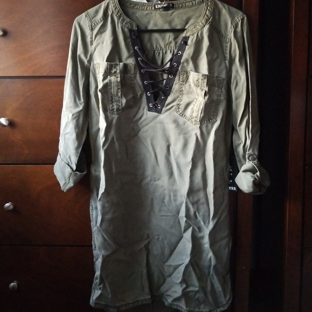 Brand new olive utility dress
